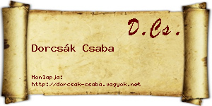 Dorcsák Csaba névjegykártya