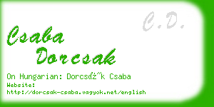 csaba dorcsak business card